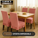 [Llevá 6 Pagá 3] Fundas de Lujo Elásticas Noele con Protección Antimanchas y Ajuste Perfecto (¡Transformá tus sillas en segundos!)