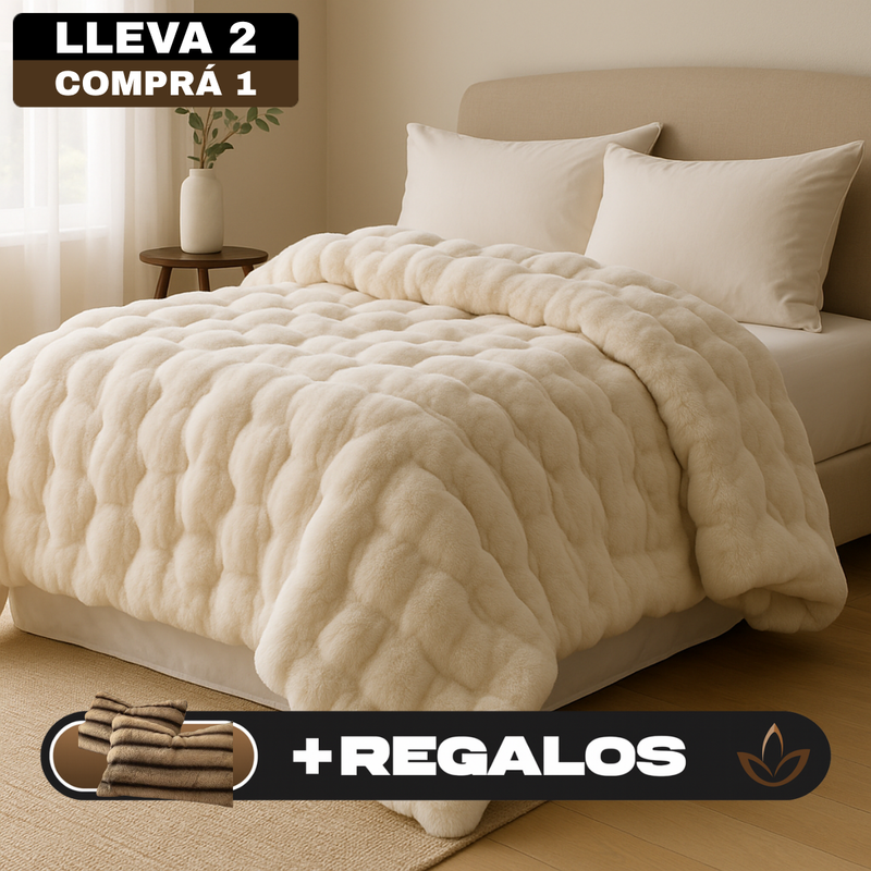 [Llevá 2 Pagá 1] Juego de Cama Eluna Aterciopelado con Tela Antialérgica (¡Tu habitación más moderna y acogedora!) +REGALOS: 2 Fundas para Almohadas