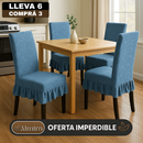 [Llevá 6 Pagá 3] Fundas de Lujo Elásticas Noele con Protección Antimanchas y Ajuste Perfecto (¡Transformá tus sillas en segundos!)