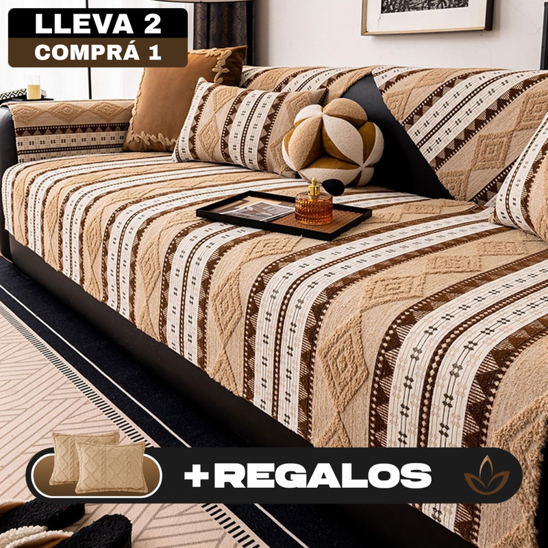 [Llevá 2 Pagá 1] Funda para Sofá Roman 100% Algodón con Diseño Elegante y Atemporal +REGALO: 2 Almohadas