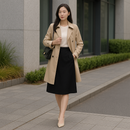 [Llevá 3 Pagá 2] Falda Midi Recta Francini de Cintura Alta en Crepé Sastrero (¡Estilo clásico y elegante!)