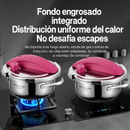 [Llevá 2 Pagá 1] Olla a Presión 2 en 1 con Triple Capa de Acero Inoxidable Antiadherente y Tapa de Vidrio +REGALO: Juego de Utensilios de Cocina