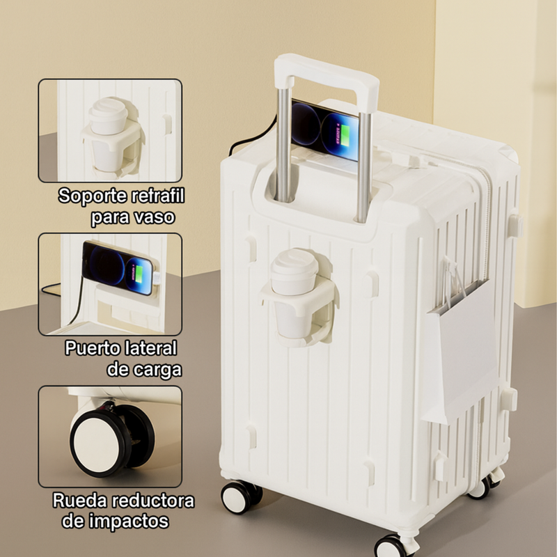 [Llevá 2 Pagá 1] Valija de Viaje de Alta Capacidad en Policarbonato con Forro Interno y Divisiones Inteligentes