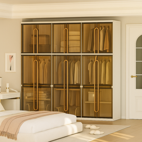 [Llevá 2 Pagá 1] Armario Organizador Desmontable con Divisiones Inteligentes y Puertas Ahumadas