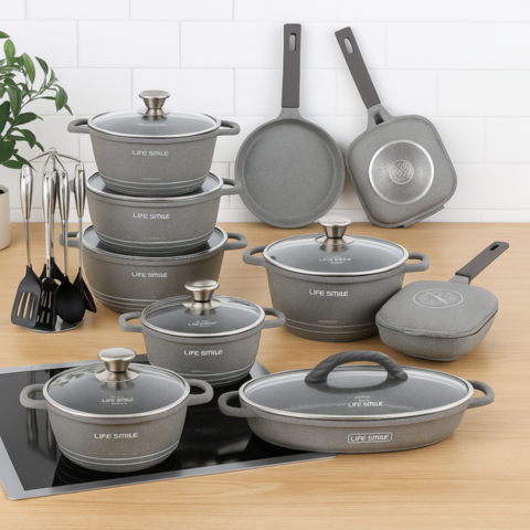 Conjunto de Ollas de Cerámica 19 Piezas Antiadherentes [ÚLTIMAS UNIDADES]