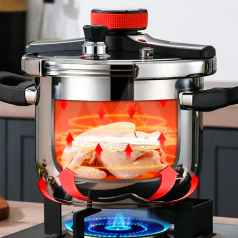 [Llevá 2 Pagá 1] Olla a Presión Supor de 3 Capas de Acero Inoxidable con Manijas de Goma | Seguridad Total para tu Cocina + Kit de Utensilios de Cocina