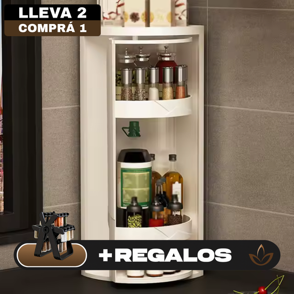 [Llevá 2 Pagá 1] Armario Organizador Portátil Giratorio de 3 Niveles +REGALO: Porta especiero