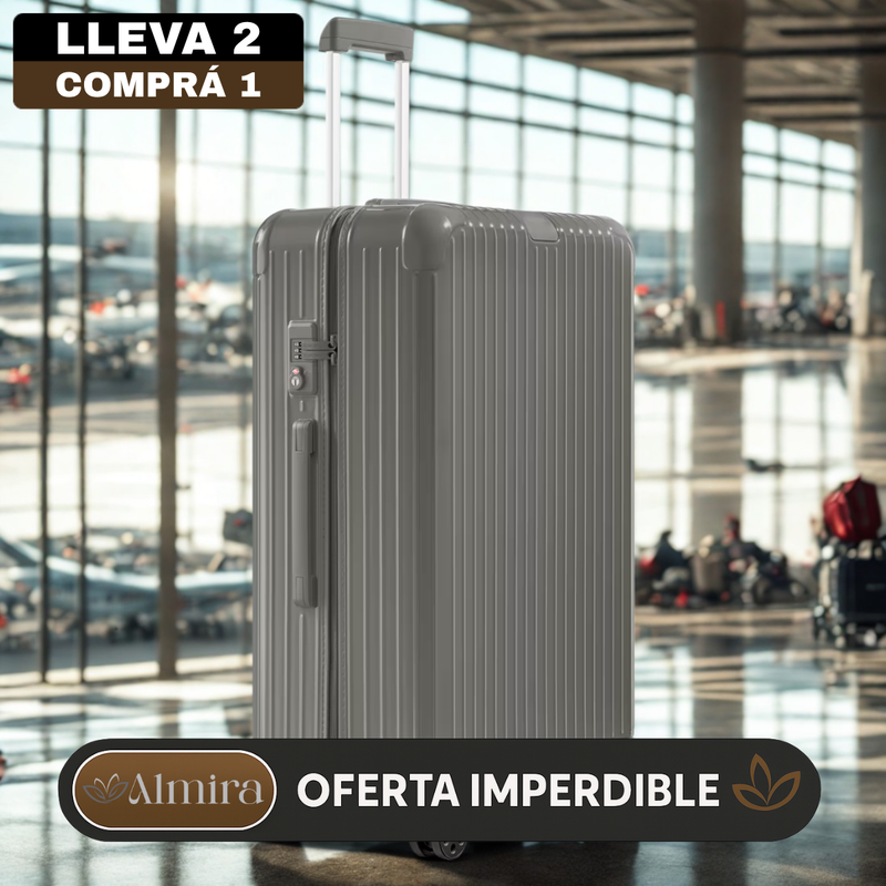 [Llevá 2 Pagá 1] Valijas de Viaje Paris de Gran Capacidad con Forro Interno y Divisiones Inteligentes