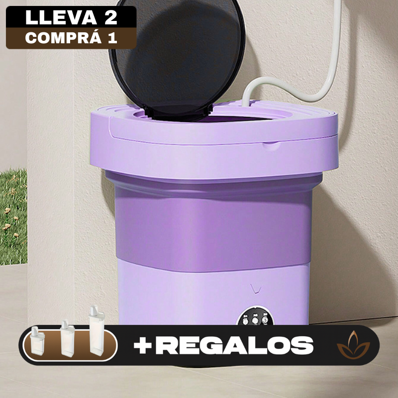 [Llevá 2 Pagá 1] Mini Máquina de Lavar Multifuncional Portátil + REGALOS: 2 Potes Dosificadores