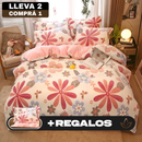 [Llevá 2 Pagá 1] Juego de Ropa de Cama en Algodón y Lana + REGALO: 2 Fundas para Almohada